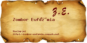 Zombor Eufémia névjegykártya